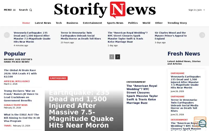 Screenshot of Paid Guest Post on StorifyNews.com