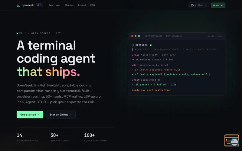 Screenshot of OpenSeek