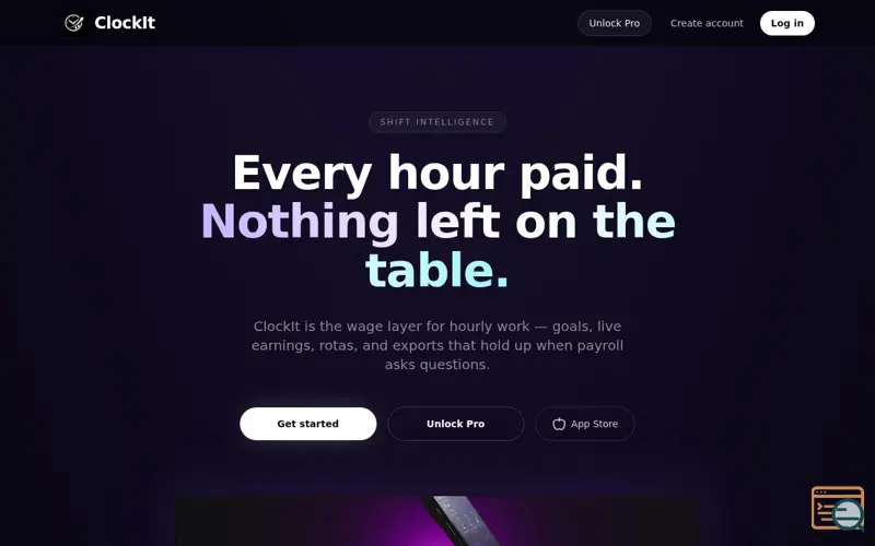 Screenshot of ClockIt: Shift & Wage Tracker