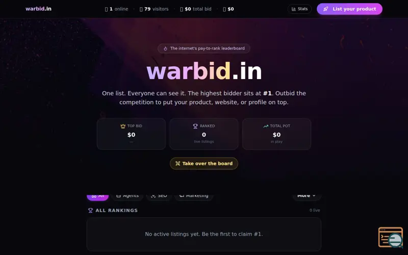 Screenshot of Warbid