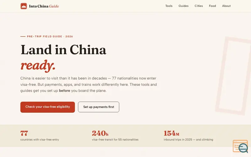 Screenshot of Into China Guide