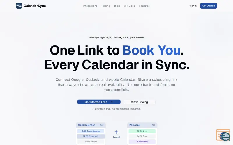 Screenshot of CalendarSync