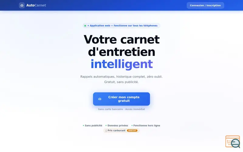Screenshot of AutoCarnet