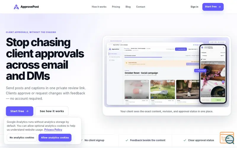 Screenshot of ApprovePost