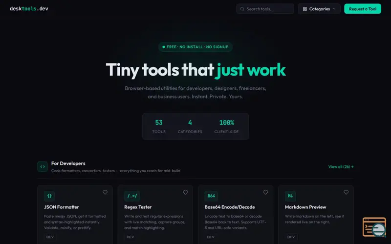 Screenshot of DeskTools
