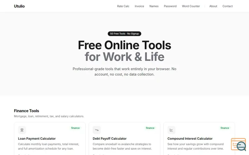 Screenshot of Utulio