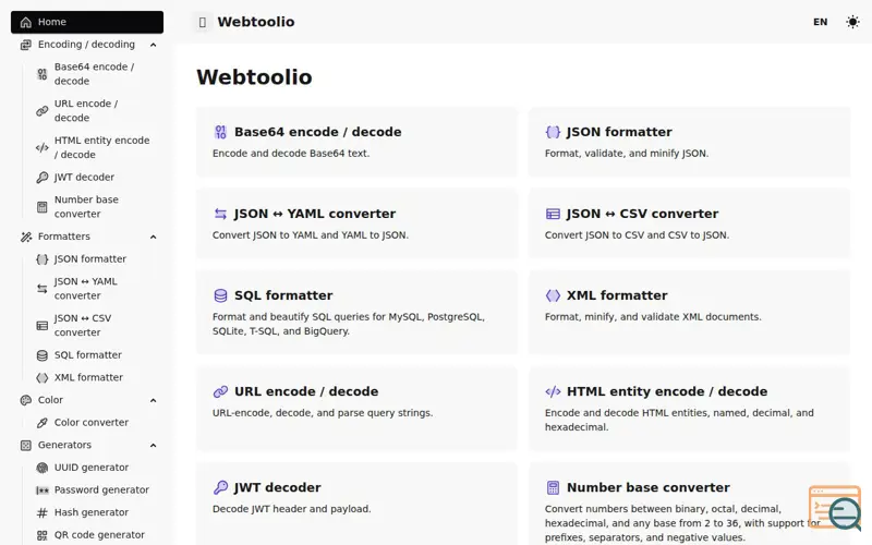 Screenshot of Webtoolio