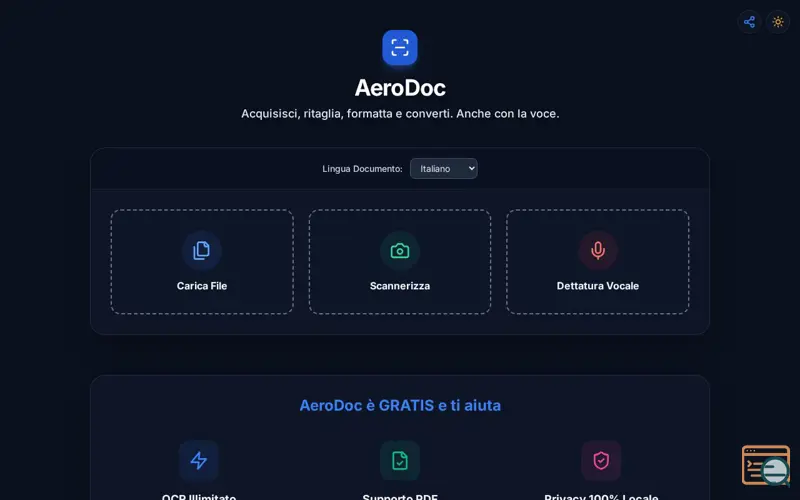 Screenshot of AeroDoc