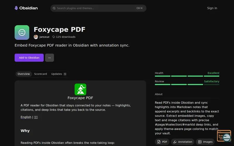 Screenshot of Foxycape PDF