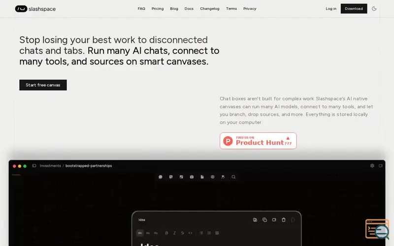 Screenshot of Slashspace AI
