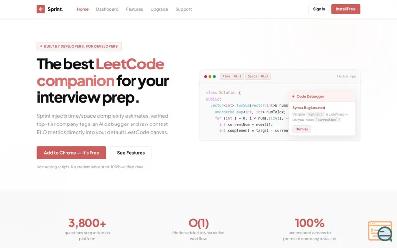 Screenshot of LeetCode Sprint
