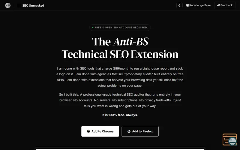 Screenshot of SEO Unmasked