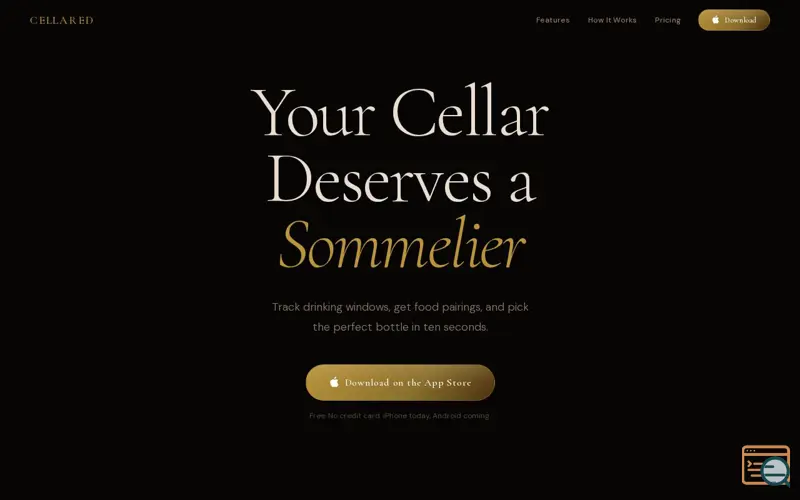 Screenshot of Cellared