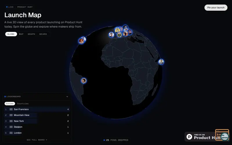 Screenshot of LaunchMap