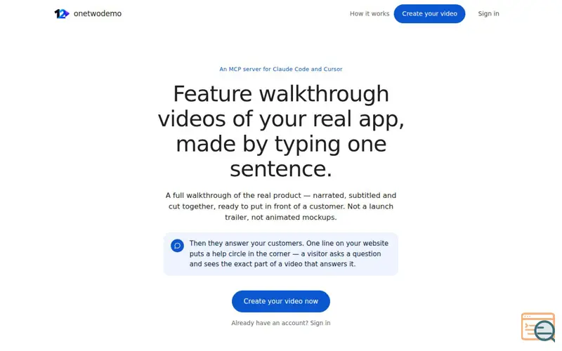 Screenshot of OneTwo Demo