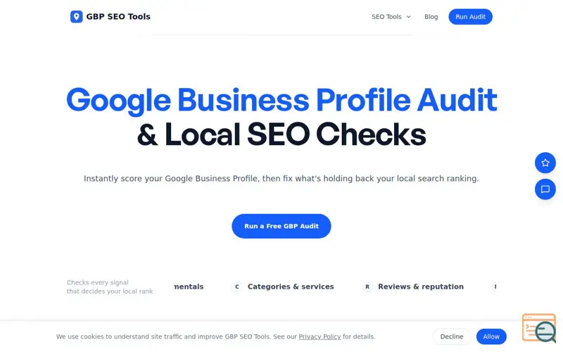 Screenshot of GBP SEO Tools