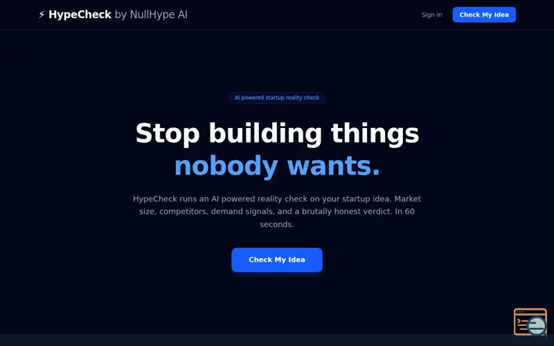 Screenshot of HypeCheck