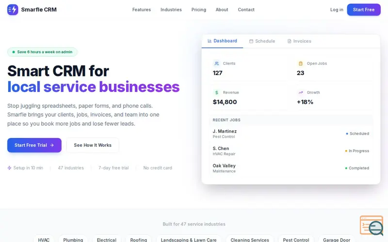 Screenshot of Smarfle CRM
