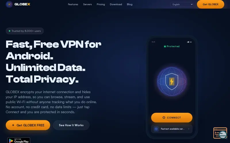 Screenshot of GLOBEX VPN