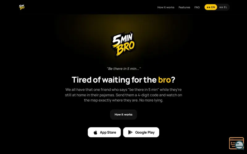 Screenshot of 5 Min Bro