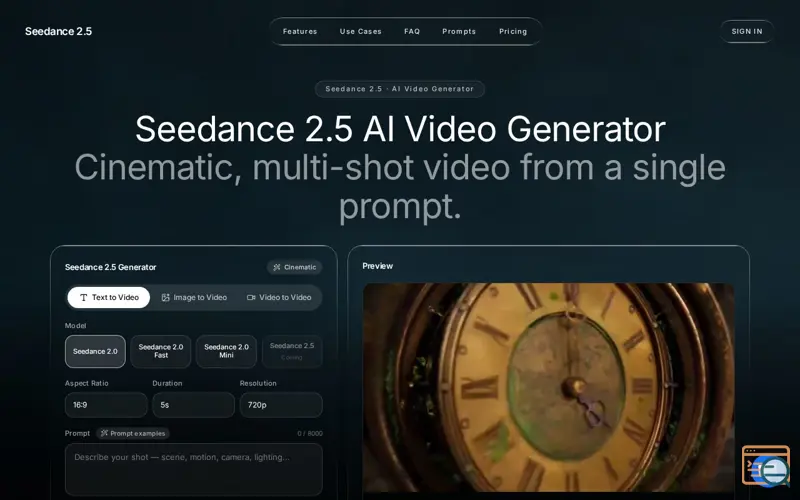 Screenshot of Seadance-video