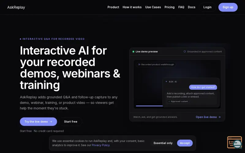 Screenshot of AskReplay