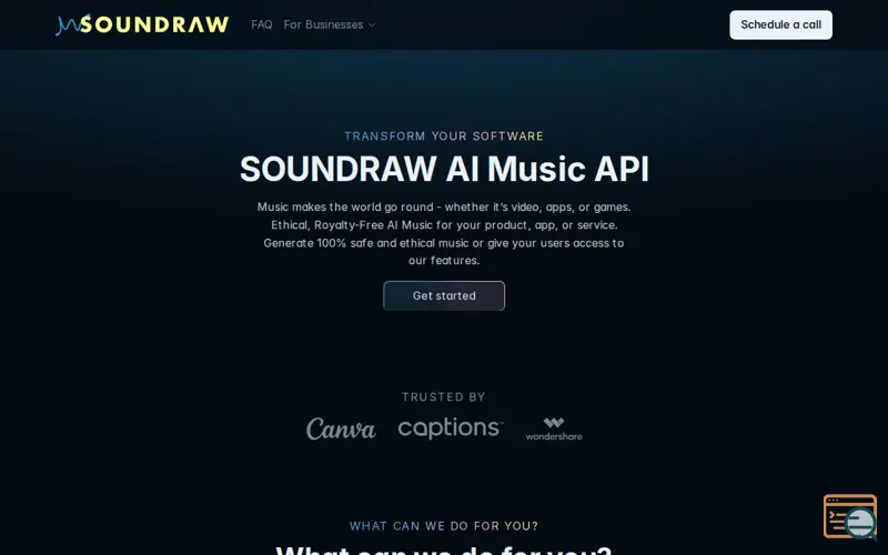 Screenshot of SOUNDRAW API Starter