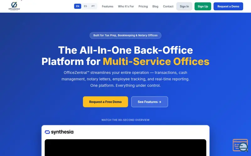 Screenshot of OfficeZentral 