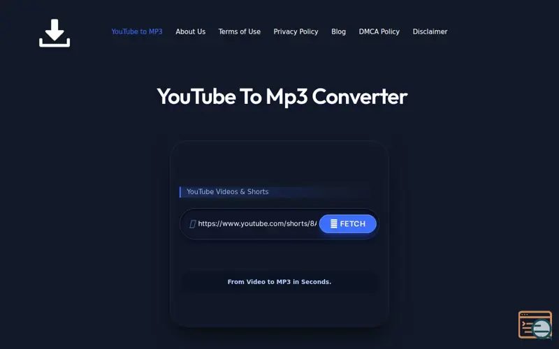 Screenshot of YouTube to MP3