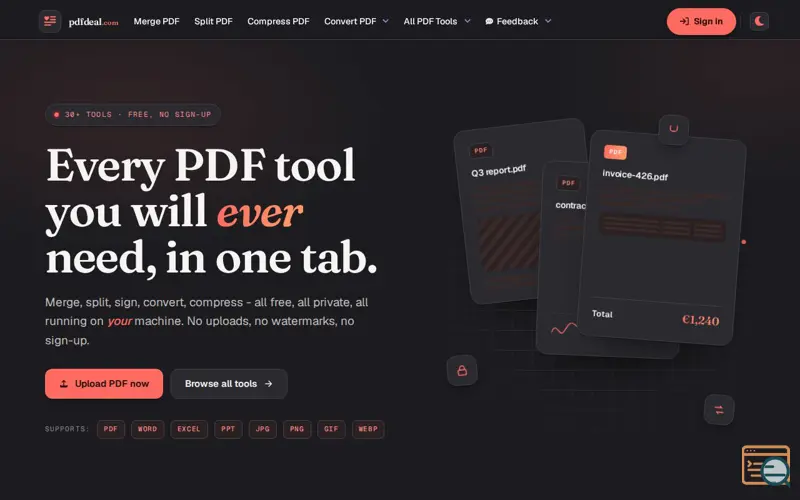 Screenshot of PDFDeal