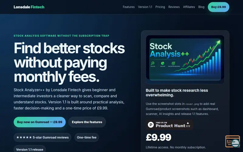 Screenshot of Stock Analyser++