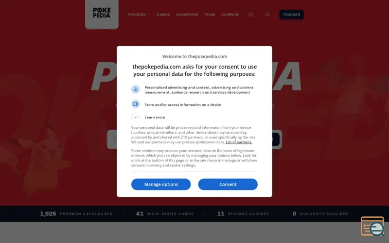 Screenshot of The Pokepedia
