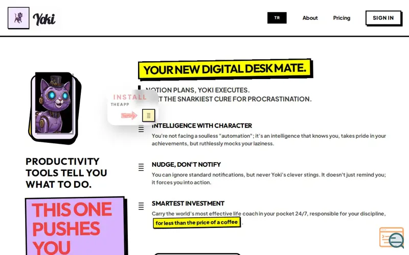 Screenshot of Yoki