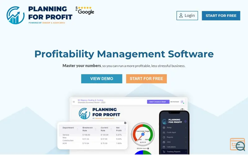 Screenshot of Planning For Profit