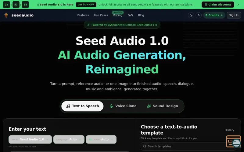 Screenshot of Seed Audio 1.0