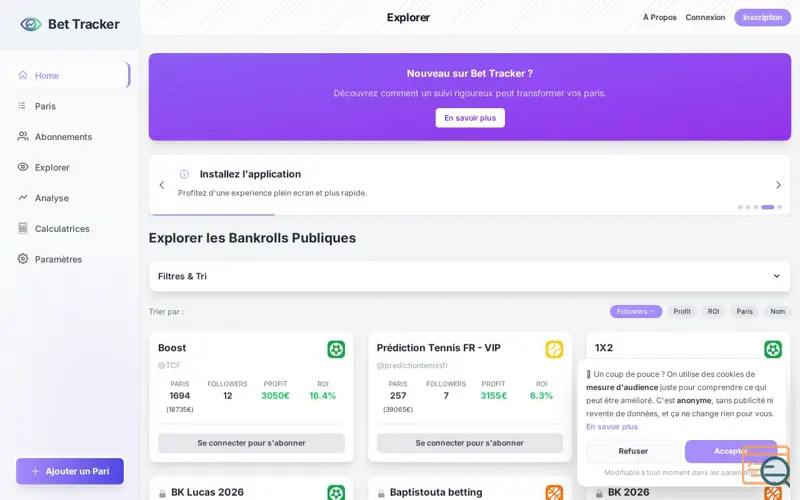 Screenshot of Bet Tracker