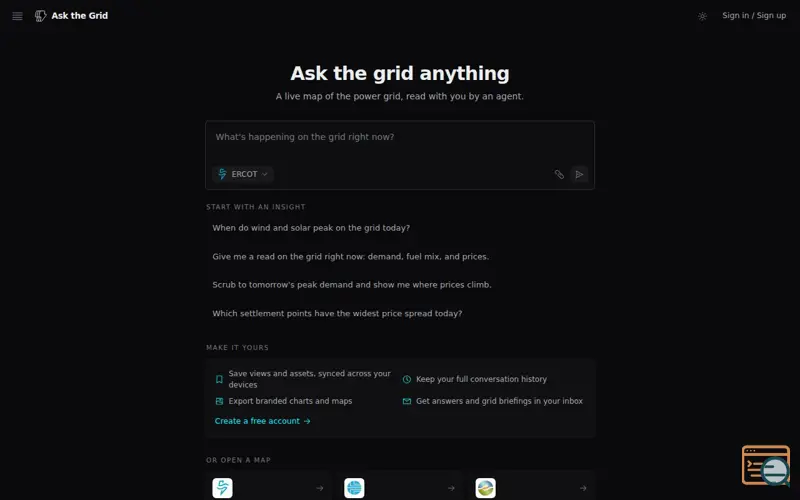 Screenshot of Ask the Grid