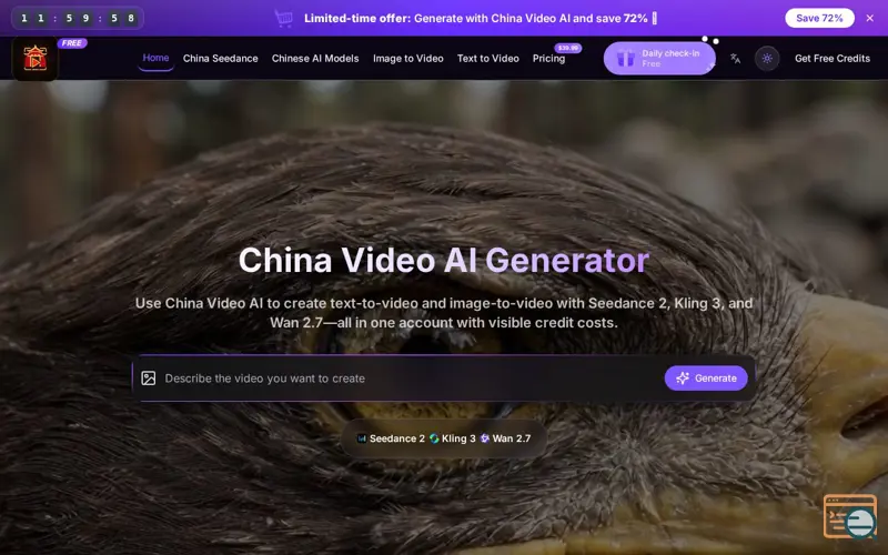 Screenshot of China Video AI, a launch using Zod