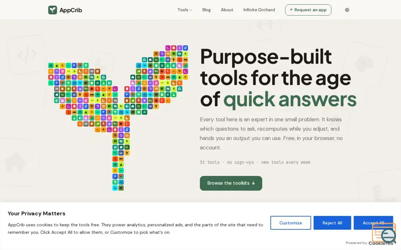Screenshot of AppCrib
