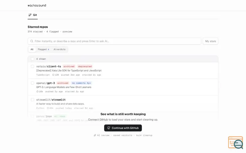 Screenshot of Workaround