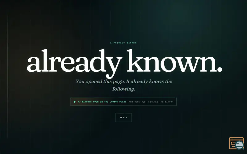 Screenshot of already known.
