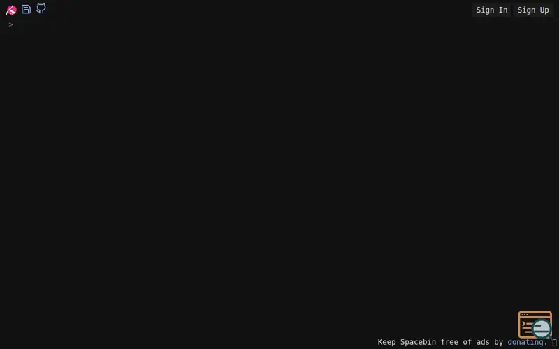 Screenshot of Spacebin