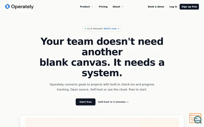 Screenshot of Operately
