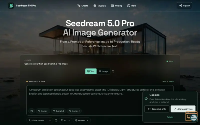 Screenshot of Seedream 5.0 Pro
