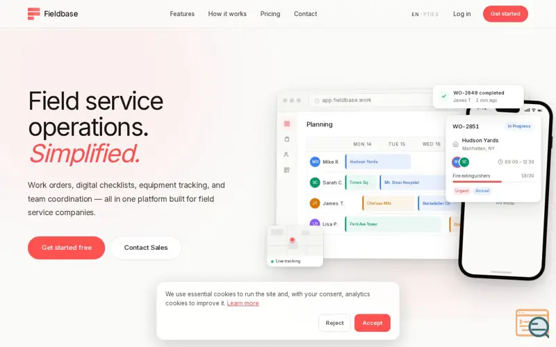 Screenshot of Fieldbase