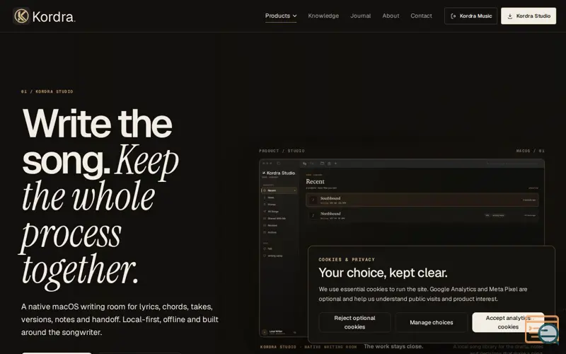 Screenshot of Kordra Studio