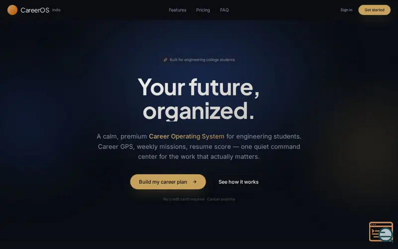 Screenshot of CareerOS — Stop Guessing Your Career