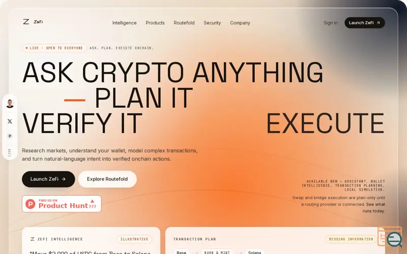 Screenshot of ZeFi