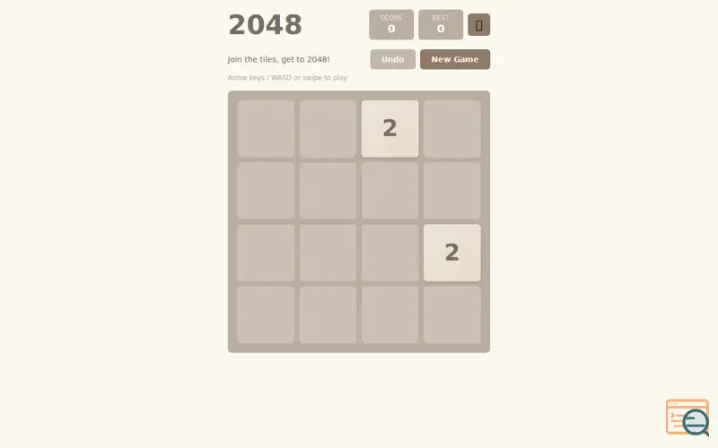 Screenshot of 2048 Game