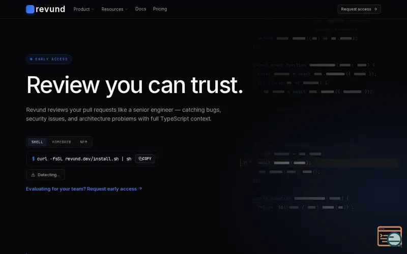 Screenshot of Revund.dev